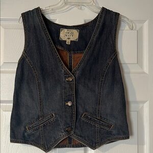 Old Navy Vintage Dark Blue Denim Vest